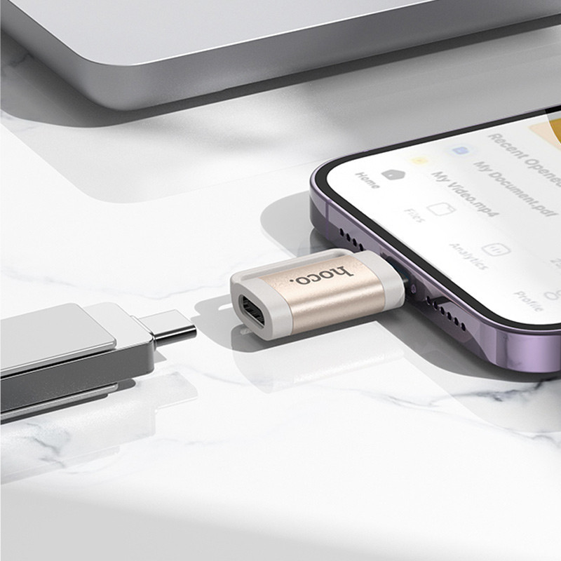 Переходник Hoco UA31B OTG Lightning male to Type-C female Херсон - зображення 4