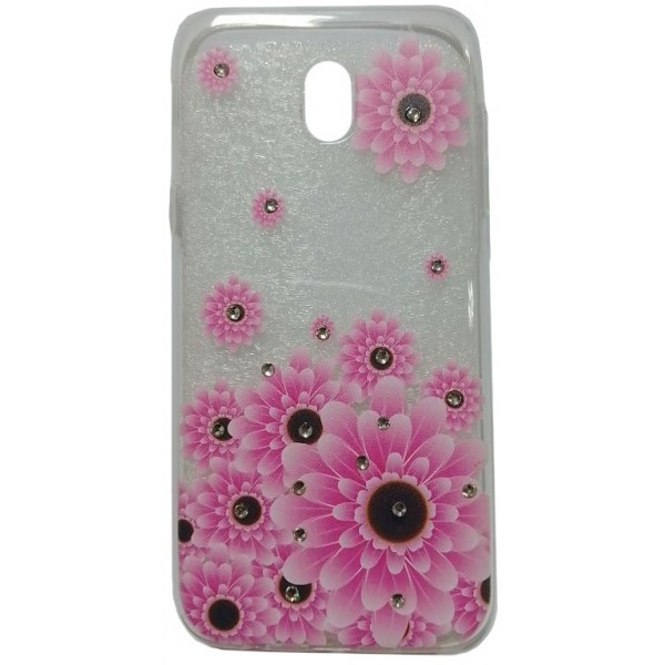 Чохол силіконовий з квітами для Samsung J5 2017 J530 Pink (Код товару:30587) Харьков - изображение 2