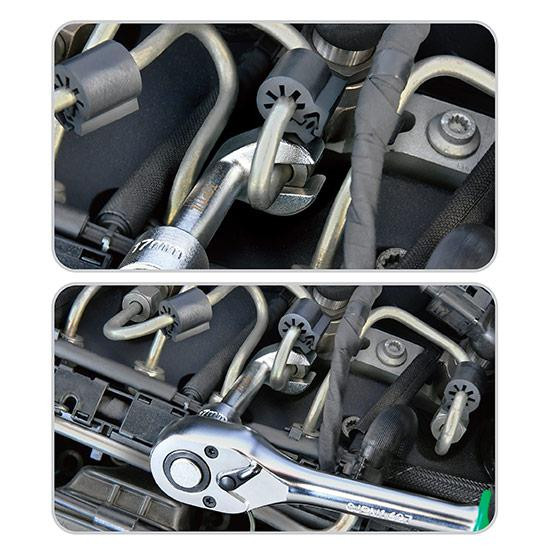 Набор спецключей для топливных трубок дизельных форсунок 1/2" 12-19мм 6ед. TOPTUL JGAI0605 Харків - зображення 2