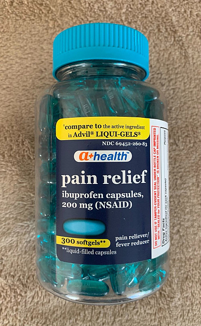 Ібупрофен 200 мг, 300 гелевих капсул, A+health США. Тернополь - изображение 1