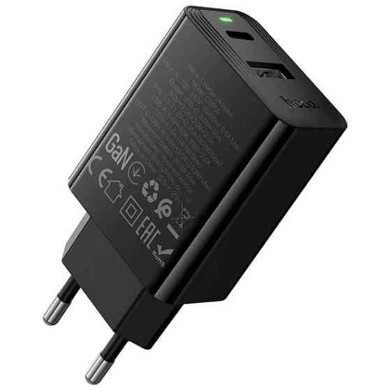 Мережевий зарядний пристрій Hoco CS95A Leader PD30W+QC3.0 (1USB-A/1C) Black Харьков
