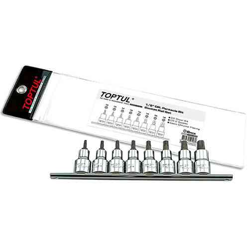 Набор головки с насадкой пятигранные с отверстием TOPTUL 1/2" TORX T20-T55 8ед. GAAG0806 Харьков