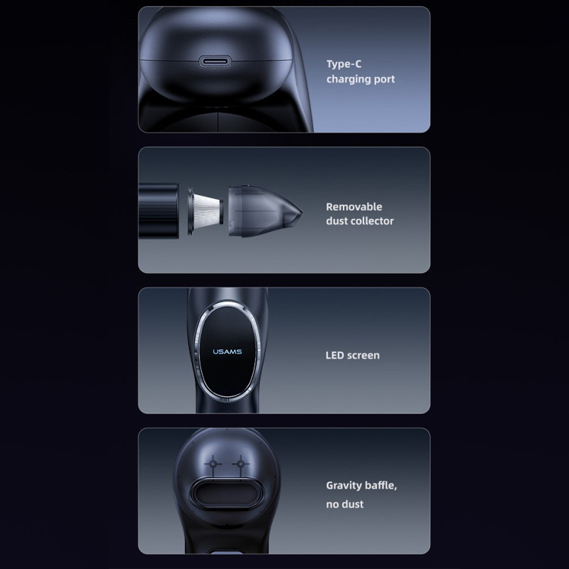 Уценка Портативный пылесос Usams US-ZB259 YAJ Series 4300Pa 4000mAh Херсон - зображення 8