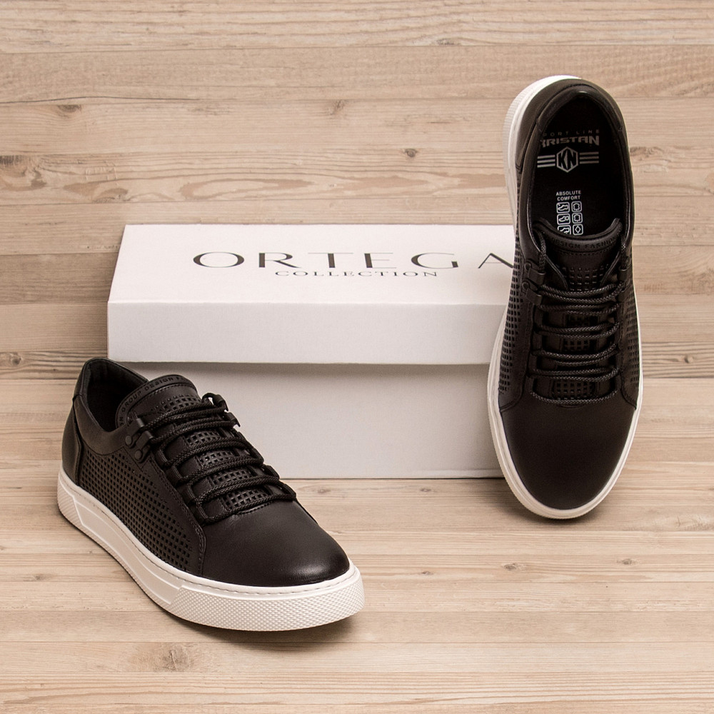 Мужские летние кожаные кеды Kristan перфорация Київ - зображення 9