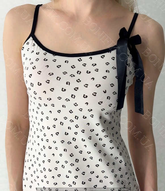 Ночная сорочка на тонких бретелях с бантом и принтом "Leo" (16177) (арт. 1571) Кривий Ріг - зображення 2