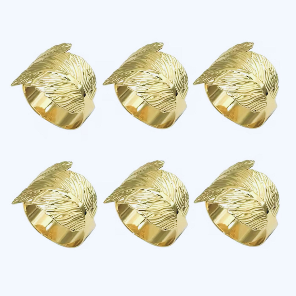 Набор колец для салфеток Leeseph Листья Gold 6 шт Одесса - изображение 7