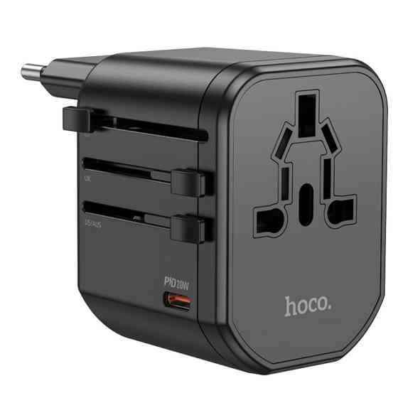 Сетевой универсальный переходник Hoco AC15 Walker PD20W+QC3.0 (2USB-A/1C) (EU) Херсон