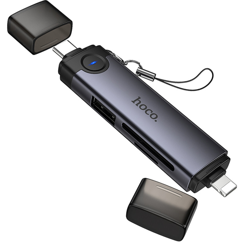 Картридер Hoco HB56B Victory 5in1 Type-C/Lightning to SD/TF3.0 + USB 2.0 Херсон - изображение 6
