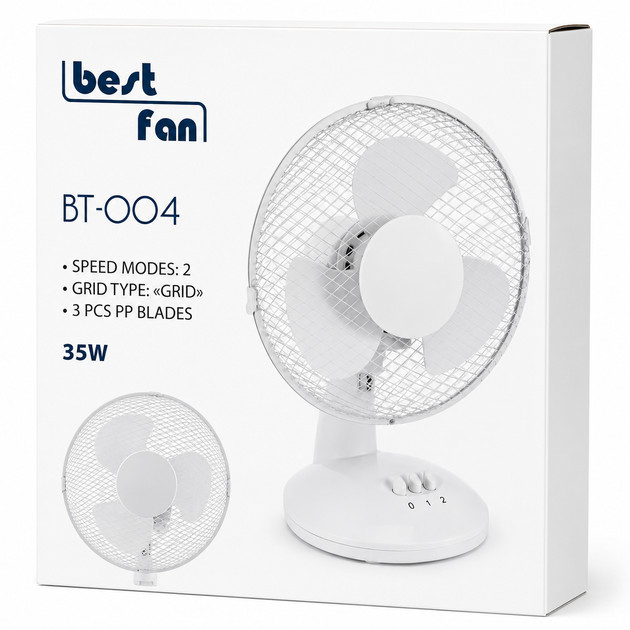 Вентилятор настольний Best Fan ВТ-004 35 Вт белый Київ - зображення 3