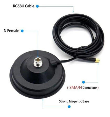 Антенна 580-990/1360-2030/2740-3910 МГц 4dBi, до 100 Вт, 20 см, с магнитной основой 12 см, RG58U 3 м Днепр - изображение 7