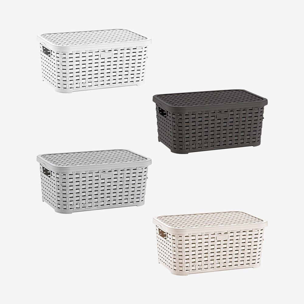 Корзина для белья под ротанг с крышкой 5 л фиолетовая Киев - изображение 4