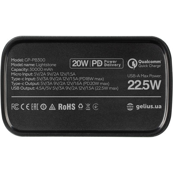 Power bank Gelius Lightstone GP-PB300 30000mAh 22.5W QC+PD Green (Код товару:41467) Харків - зображення 3