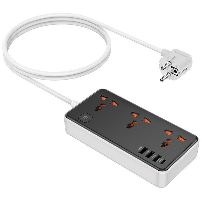 Удлинитель Hoco AC8A Storm (PD30W/1C/3A/3xSocket) (1.5m) Херсон - зображення 4