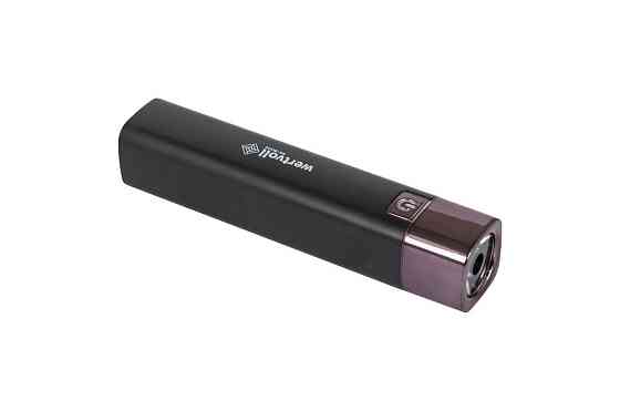 Фонарь WERTVOLL 3 режима LED Li-ion 1200 mAh/t 7000 K/80 lum powerbank ABS 122х25 мм BLACK RX-8002 Харків