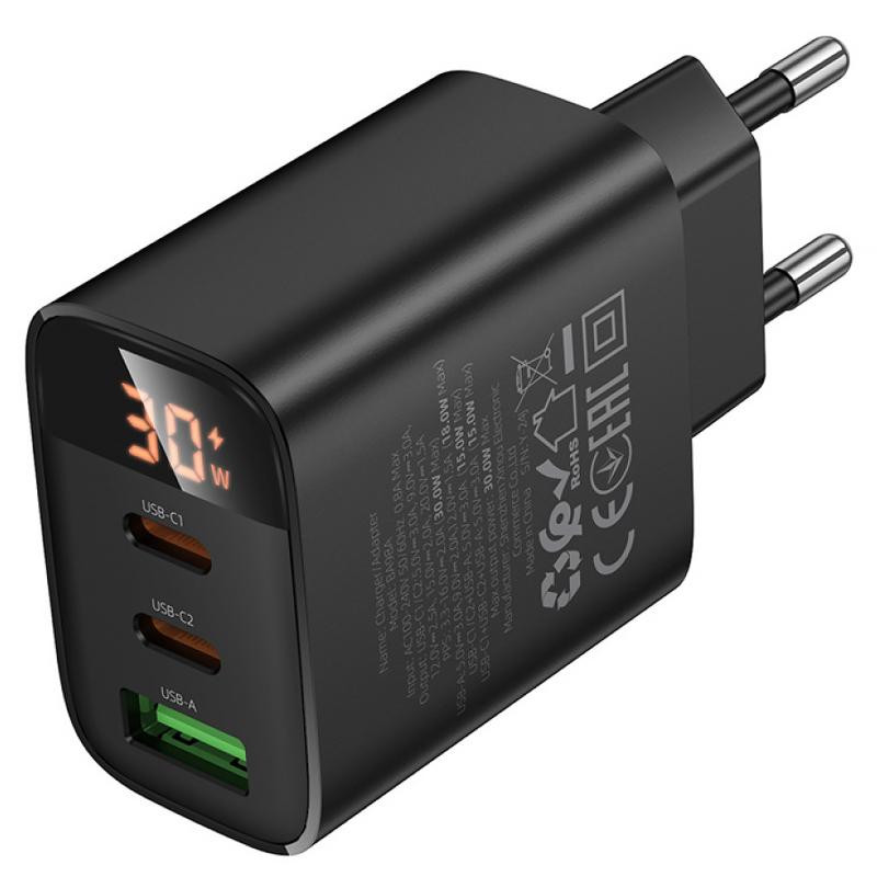 СЗУ Borofone BA98A Ilustre with digital display PD30W (1USB-A/2C) Херсон - изображение 7