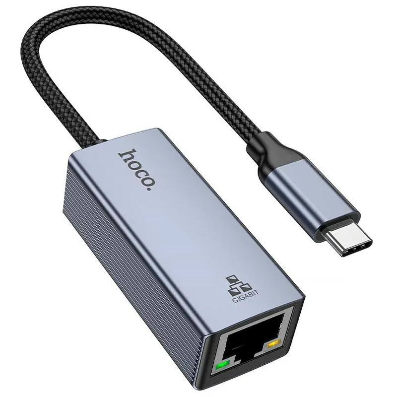 Переходник Hoco UA37 Portable Type-C to RJ45 1000 Mbs (0.15m) Херсон - зображення 1
