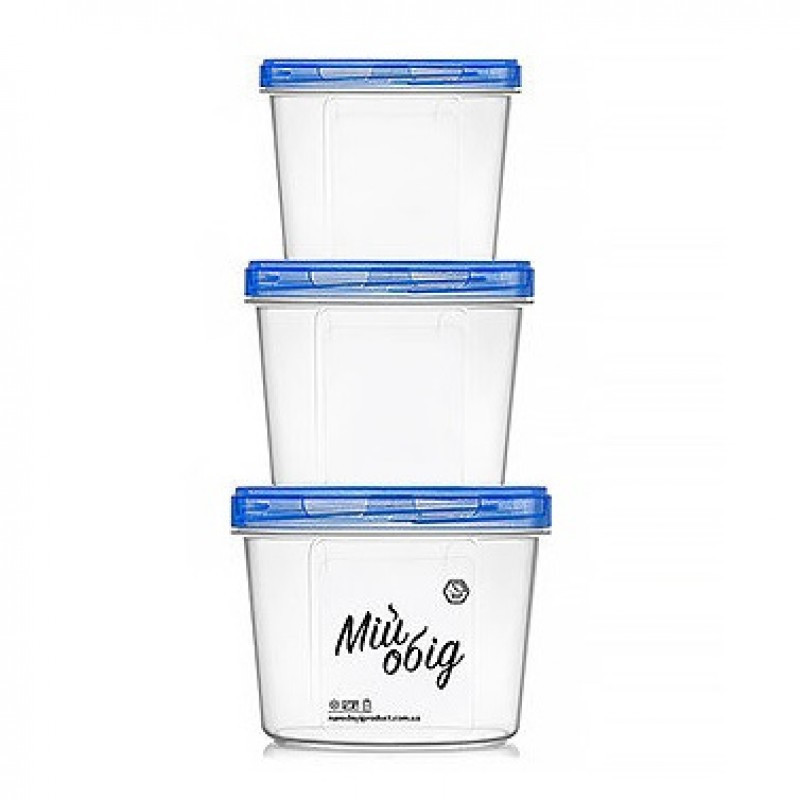 Набір контейнерів харчових Stenson NP-70-з 3 предмета синій Київ - зображення 1