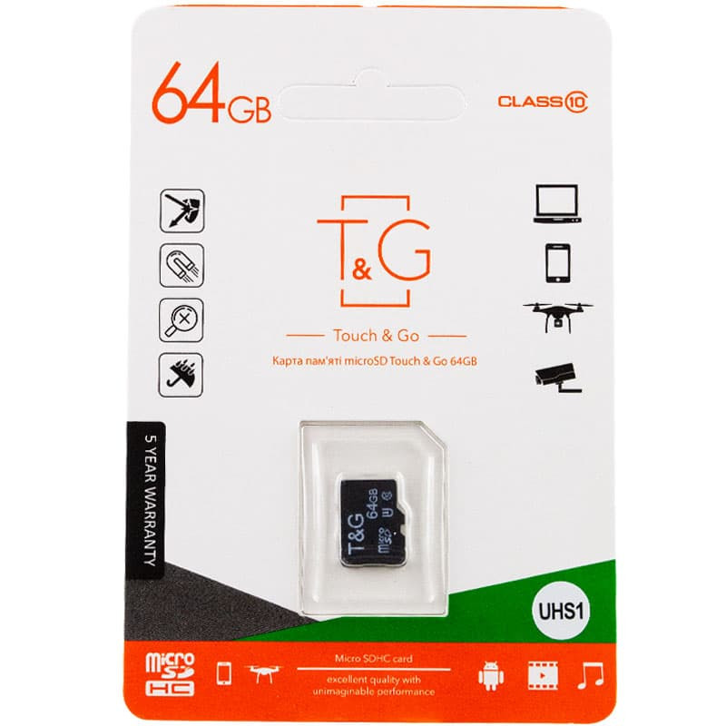 Карта памяти T&G (UHS-1) microSDXC Class 10 - 64GB (без адаптера) Херсон - зображення 1