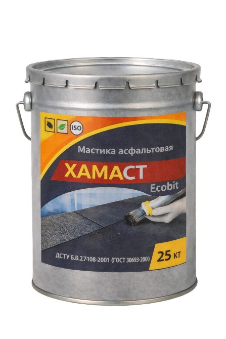 Мастика асфальтовая ХАМАСТ ЭКОБИТ ведро 25,0 кг ДСТУ Б.В.2.7-108-2001 (ГОСТ 30693-2000) Дніпро - зображення 1
