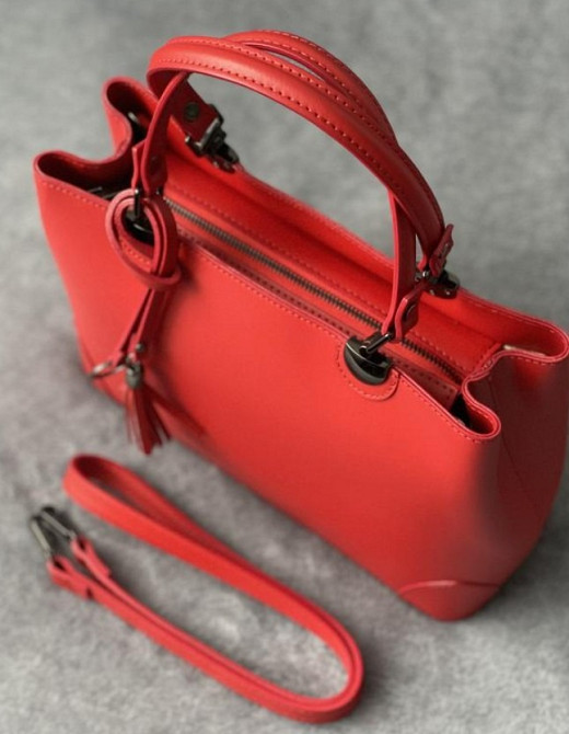 Біла сумка жіноча середня шкіряна каркасна Genuine Leather TS000056 Луцьк - зображення 4