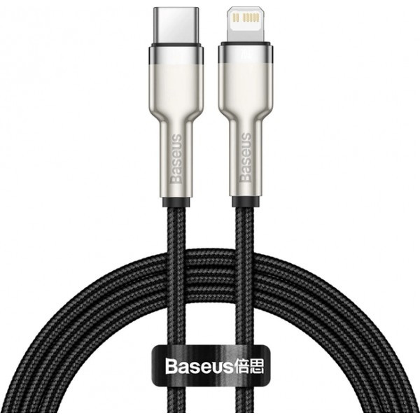 Кабель Baseus Cafule Metal Data Type-C to Lightning PD 20W 1m Black (CATLJK-A01) (Код товару:30815) Харків - зображення 7
