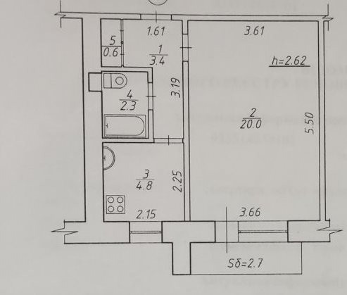 1 кімнатна квартира в центрі Суми - зображення 3