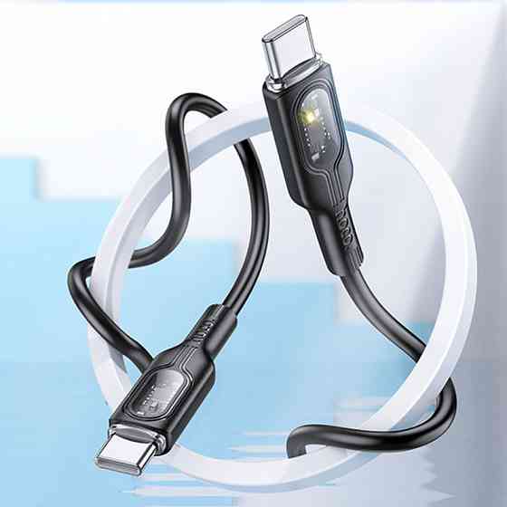 Дата кабель Hoco U120 Transparent explore intelligent power-off PD 60W Type-C to Type-C (1.2m) Херсон