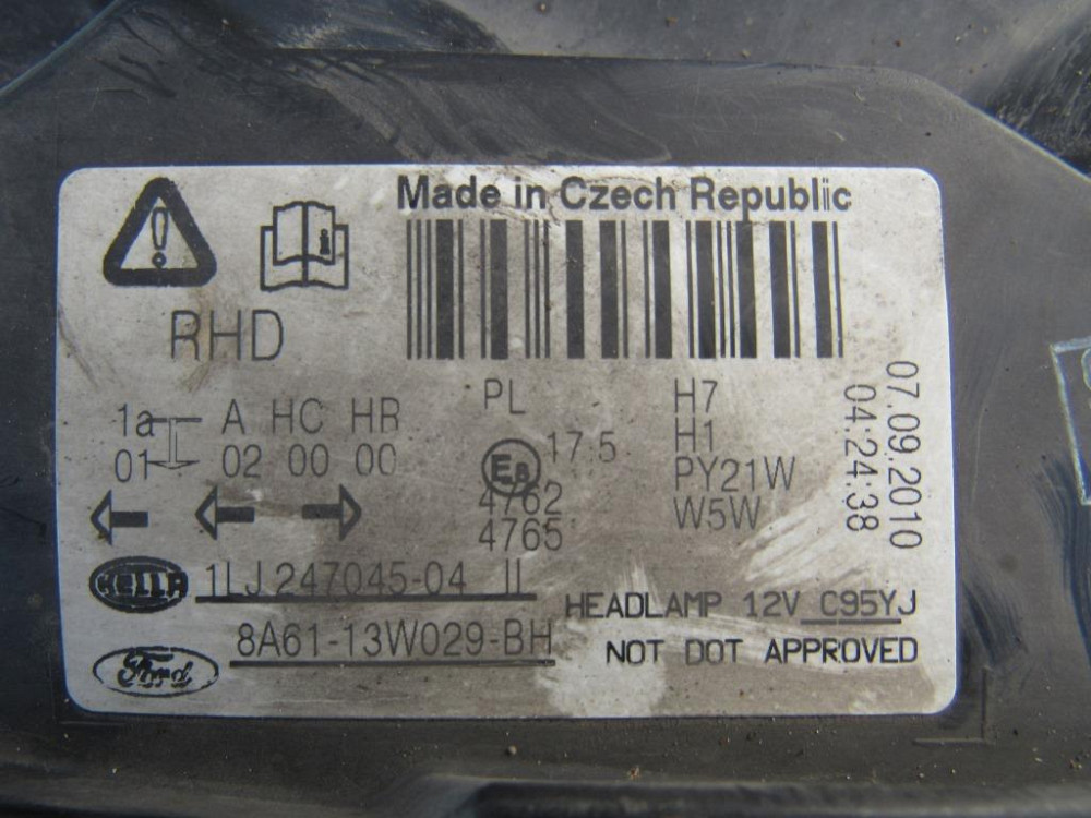 Фара правая Ford Fiesta MK7 2010-2013 (8A61-13W029-BH) Ковель - изображение 5