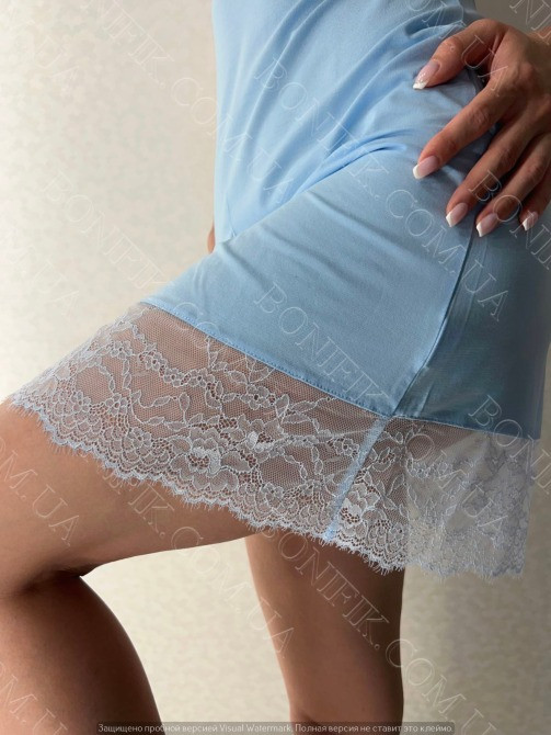 Женская голубая ночная сорочка с кружевом "Perfections" (арт. LDM 115/13/05) Кривой Рог - изображение 5