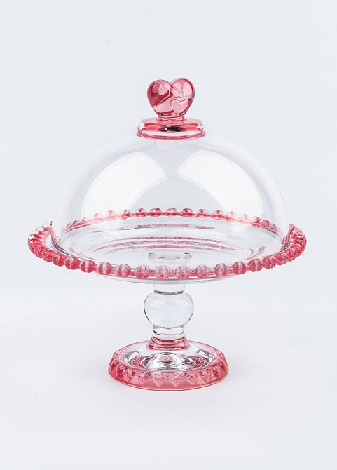 Тортівниця з кришкою OLens Рожеве серце 01-046 19.5 см Київ - зображення 1