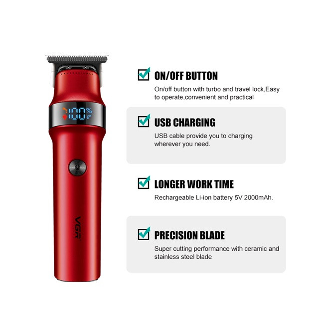 Триммер VGR V-987 RED 5 Вт красный Київ - зображення 2