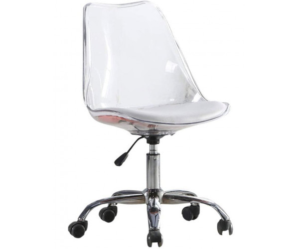 Офісне крісло Астер прозоре з білим сидінням Днепр - изображение 5