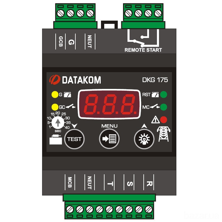 DATAKOM DKG-175 Контролер автоматичного введення резерву (АВР), 230/400 VAC, монтаж на DIN рейку Київ - зображення 1