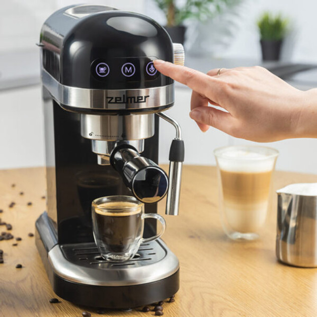 Кофеварка рожковая ZELMER ZCM7295 1350 Вт черная Київ - зображення 1