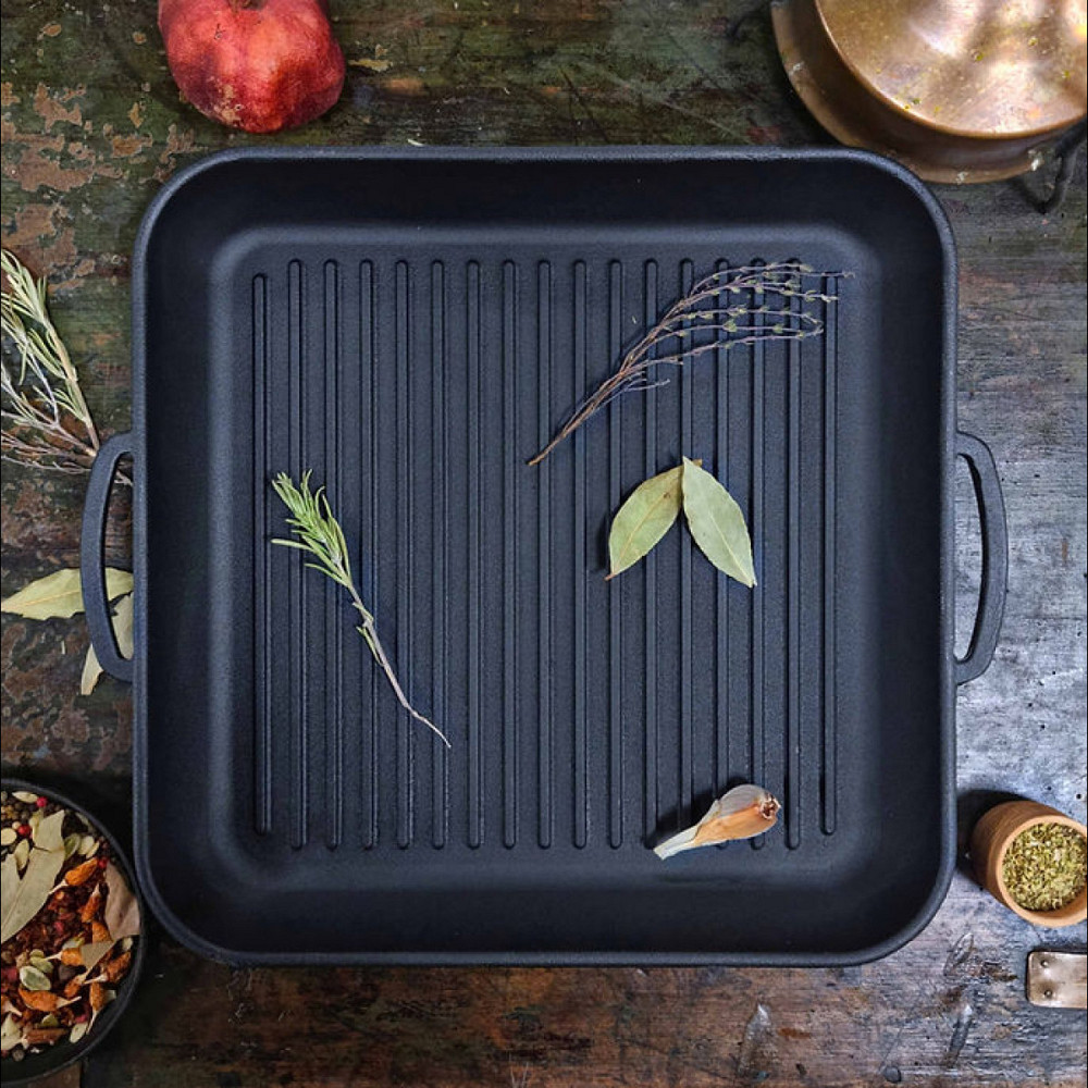 Сковорода-гриль чугунная Maysternya с двумя ручками 35х35 см Т309 Одеса - зображення 4