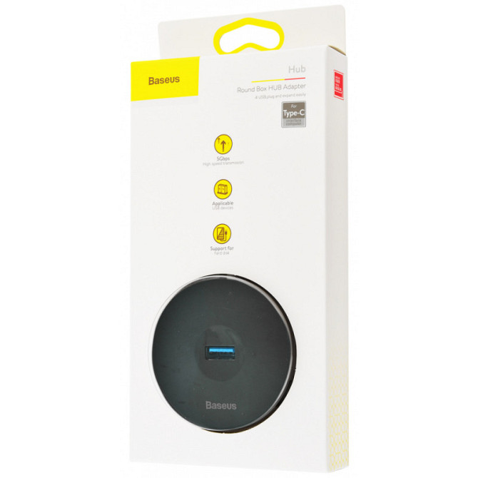 Переходник HUB Baseus Round Box Type-C to USB 3.0 + 3USB 2.0 (CAHUB-G) Херсон - зображення 2