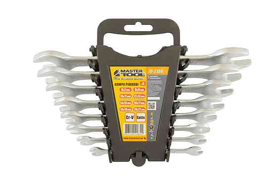 Ключи рожковые MASTERTOOL набор 8 шт (6-20, 22 мм) CrV SATIN FINISH DIN3110 70-2108 Харків