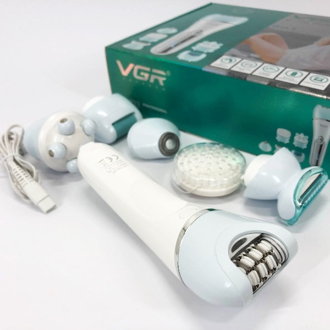 Бездротовий жіночий епілятор для обличчя та тіла 6в1 з USB (VGR V-733) Київ - зображення 9