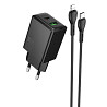 СЗУ Hoco N71 Nuevo PD30W+QC3.0 (1USB-A/1C) + кабель Type-C to Lightning Херсон