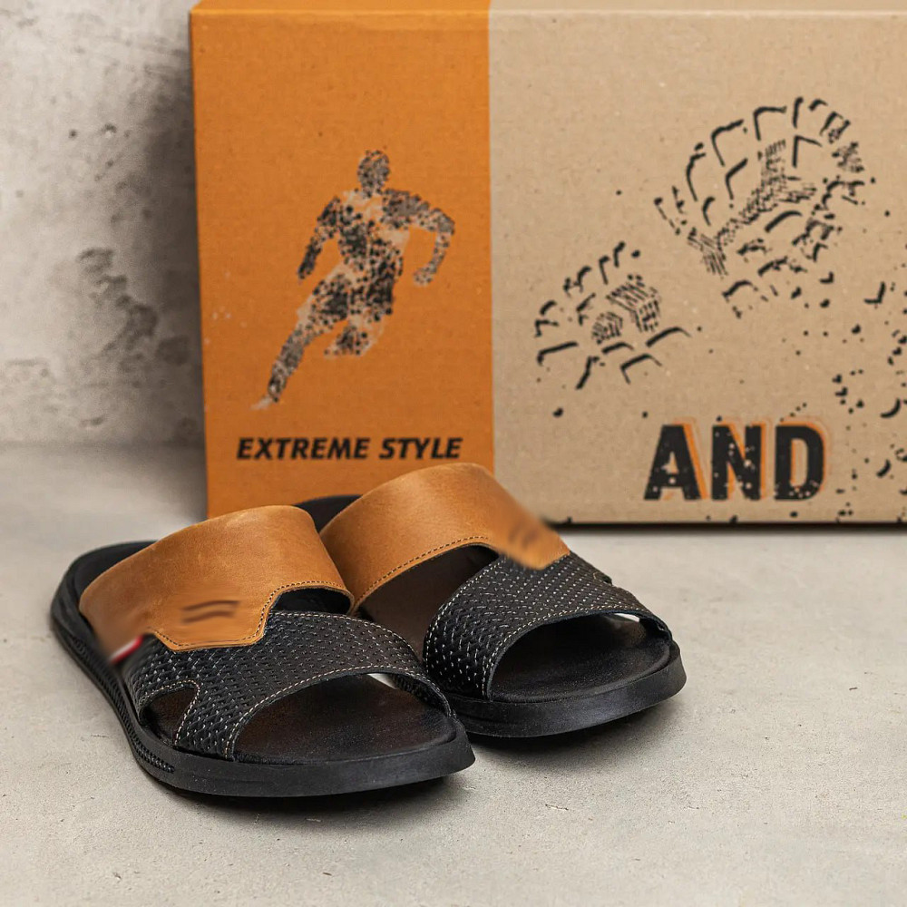 Мужские кожаные  летние шлепанцы-сланцы Київ - зображення 5