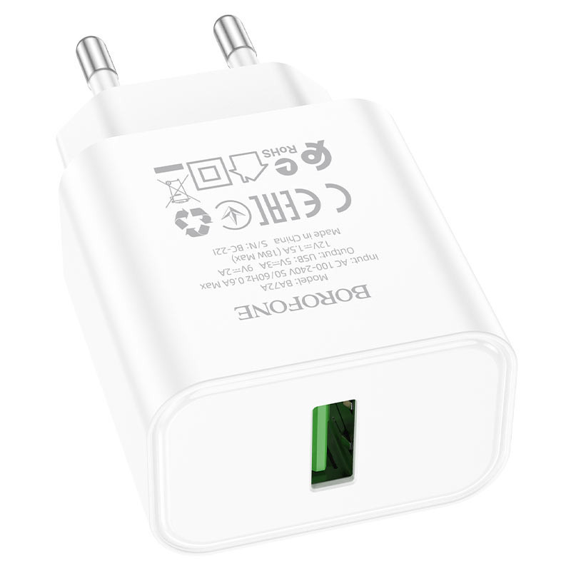 СЗУ Borofone BA72A Spring QC3.0 (1USB-A) Херсон - изображение 2