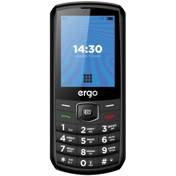 Телефон ERGO E285 Black Харків - зображення 1