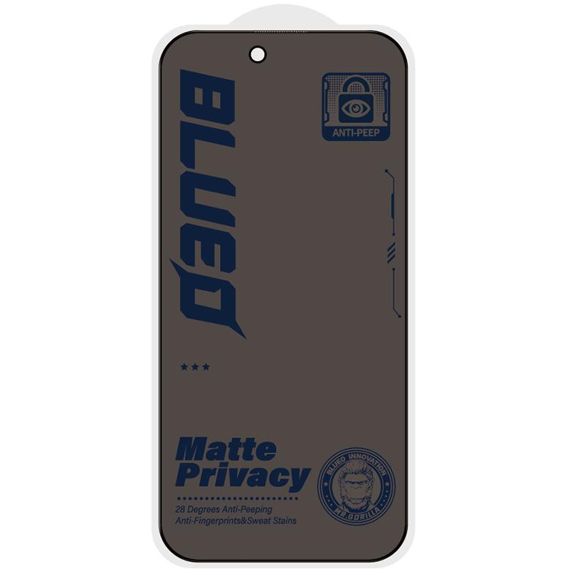 Защитное 2.5D стекло Blueo Full Cover Anti-Peep Matte для Apple iPhone 17 Air (6.5") Херсон - зображення 2