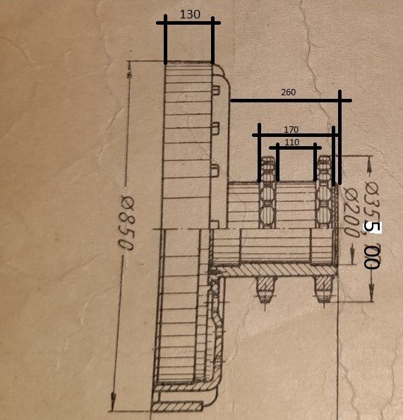 Барабан левый 505А.051.03 со звездочкой z-13, t-78,1, на драглайн Э-652, ЭО-4111, ЭО-4112. Черкассы - изображение 1