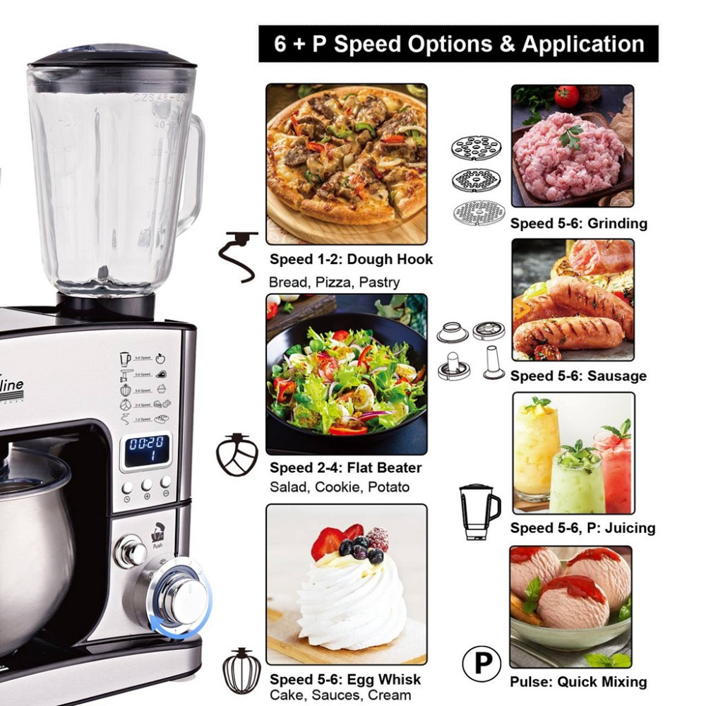 Кухонный комбайн 7 в 1 Zepline ZP-135-Black 4200 Вт черный Київ - зображення 4