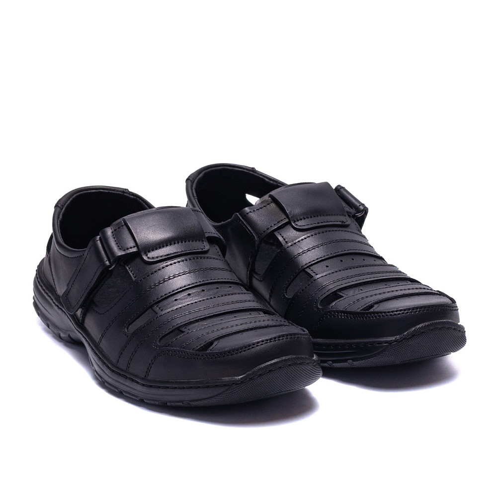 Мужские кожаные летние туфли Lara  Black Київ - зображення 7