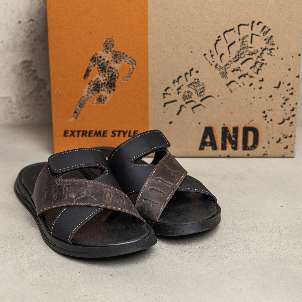 Мужские кожаные  летние шлепанцы-сланцы Jordan Київ - зображення 6