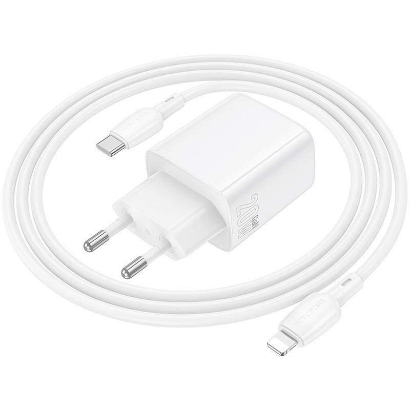 СЗУ Borofone BN27 Fuente PD20W+QC3.0 (1USB-A/1C) + кабель Type-C to Lightning Херсон - изображение 5