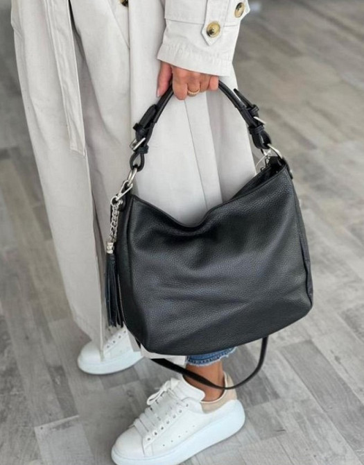 Італійська натуральна шкіряна сумка жіноча , хобо TS000165 Київ - зображення 1