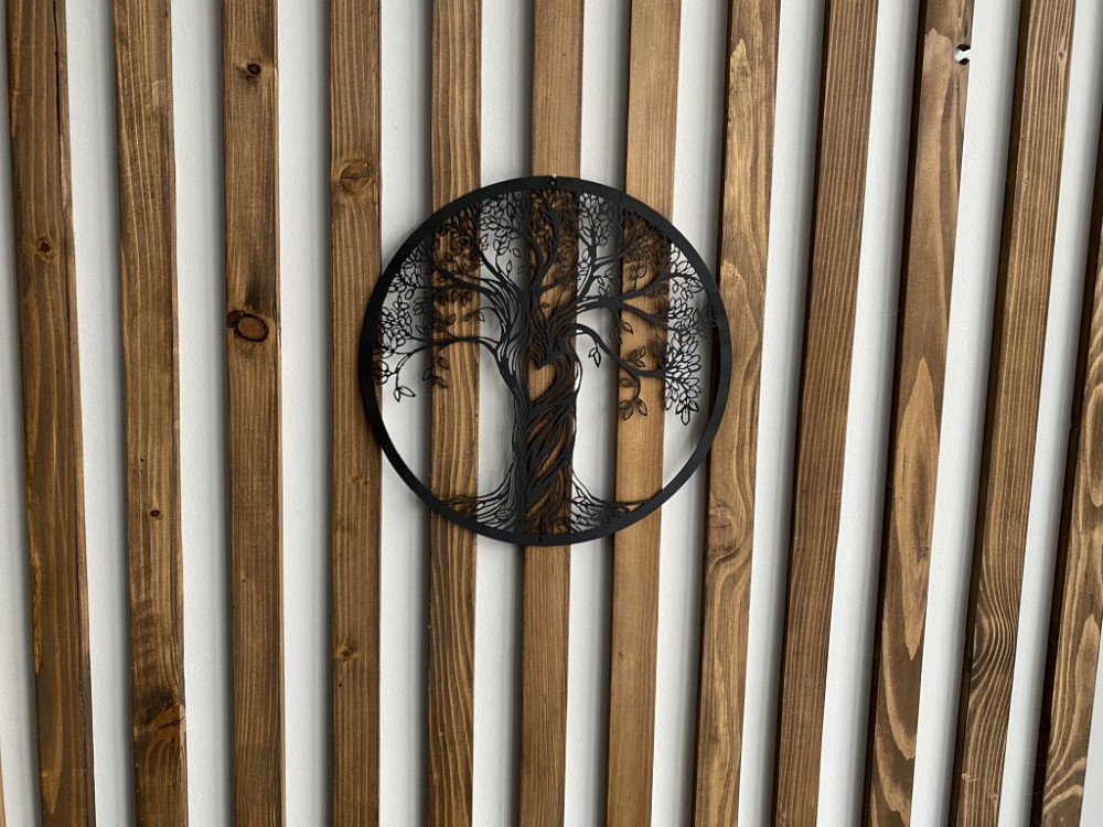 Настенный декор панно картина лофт из металла Дерево жизни с листьями Киев - изображение 6